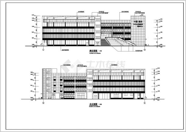 某工业园区四层框架结构会所建筑设计施工图-图二