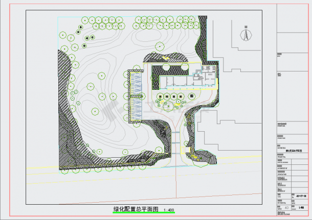 【福建】某现代风格商业办公楼景观绿化改造设计施工图-图二
