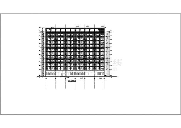 某公司11层框架结构职工宿舍楼建筑设计方案图-图一