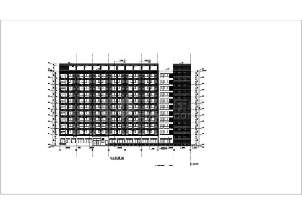 某公司11层框架结构职工宿舍楼建筑设计方案图-图二