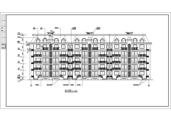 泰安某小区五层砖混结构住宅楼建筑设计方案图_图1