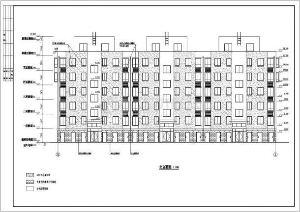 莱芜某小区五层砖混结构住宅楼建筑设计施工图-图二