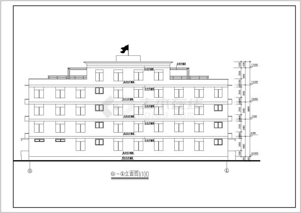 某五层框架结构派出所办公楼建筑施工图-图二