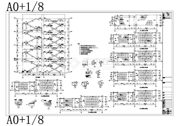 [河南]地上四层框架结构办公楼结构施工图-图一