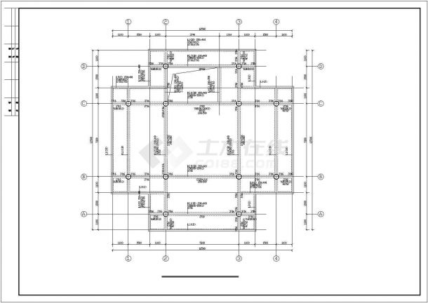 三层框架结构亭子结构设计施工图（含建筑图）-图二