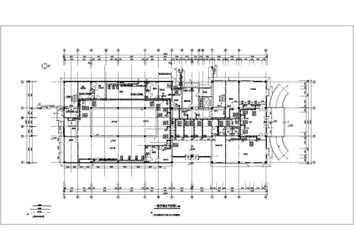 石首市某三层军区疗养院空调CAD布置图_图1