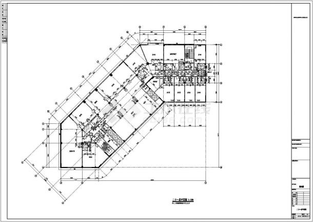 二十一层S形框剪结构酒店办公综合楼结构施工图（含建施）-图一