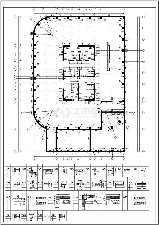 23层筒中筒结构公寓楼结构施工图-图一