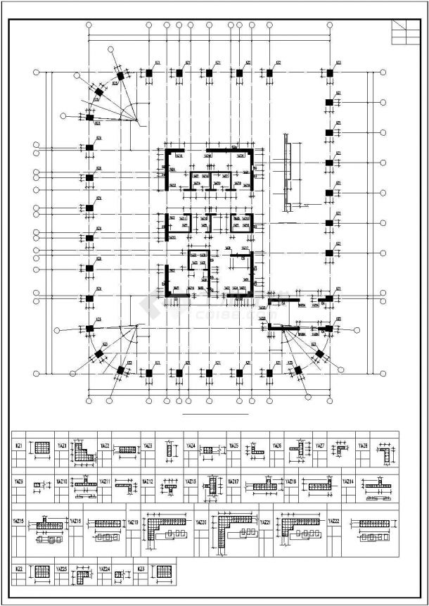 23层筒中筒结构公寓楼结构施工图-图二