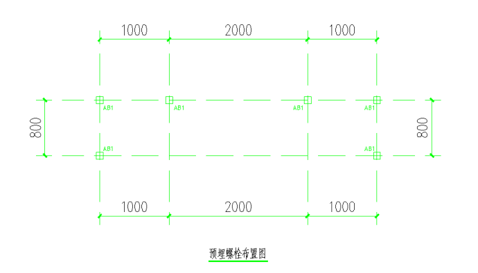 候车亭（公交站） 屋面结构、预埋螺栓施工详图_图1