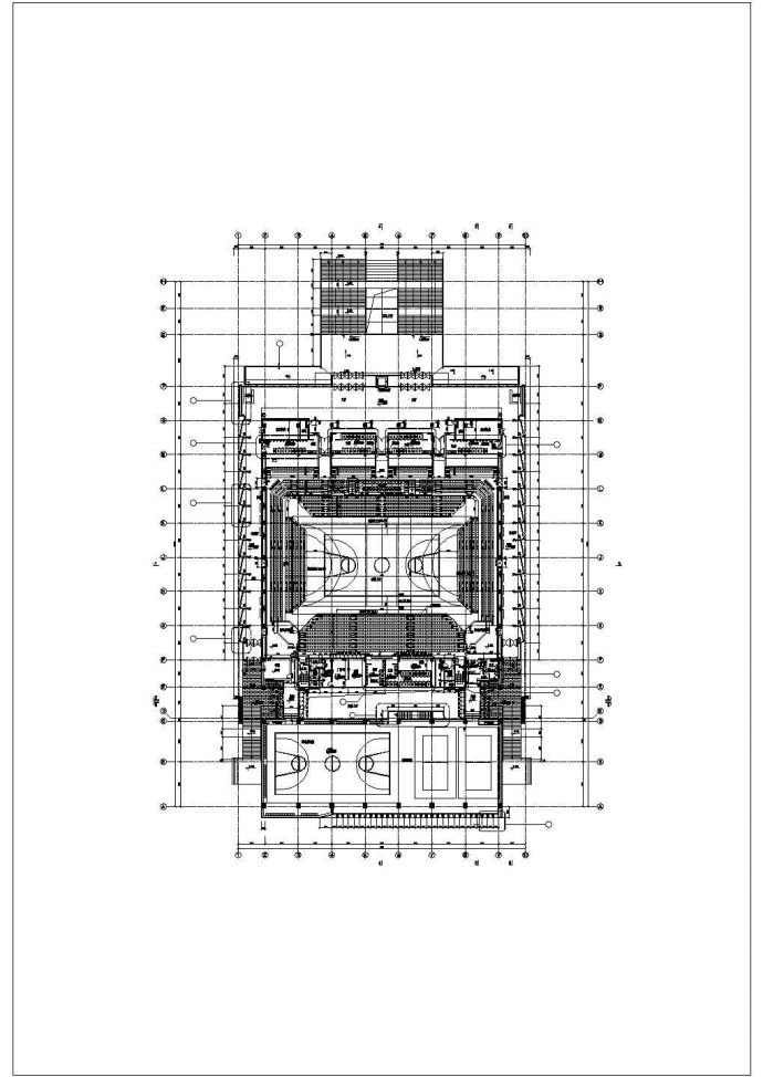三层框架结构师范大学体育馆结构施工图_图1