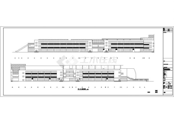【江西】现代风格三层商住建筑设计方案图-图一