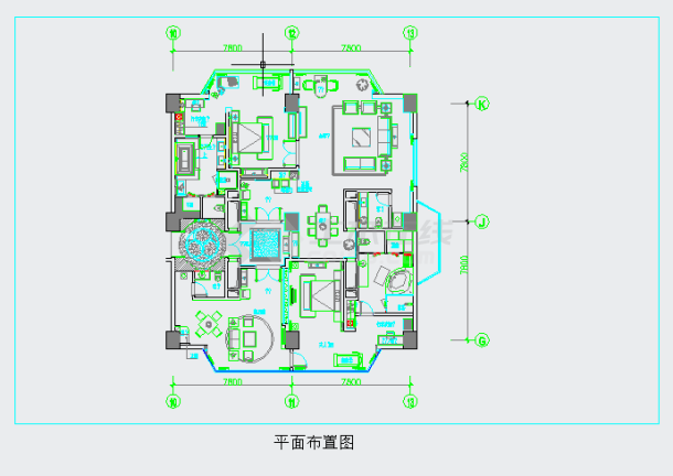 【深圳】某五星级商务酒店总统套房室内施工图（含效果图）-图一