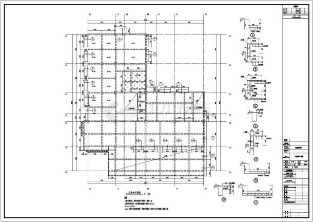 【成都】五层框架结构街道办事处结构施工图-图二