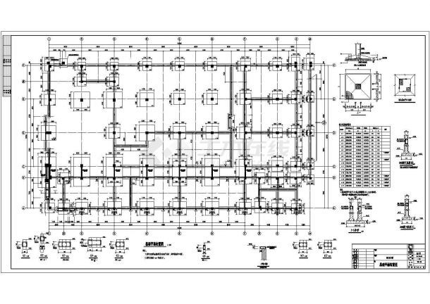 【北京】地上五层框架结构图书馆结构设计施工图-图二