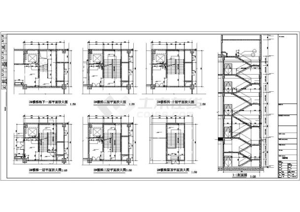 十层框架结构办公楼结构施工图（地下一层）-图一