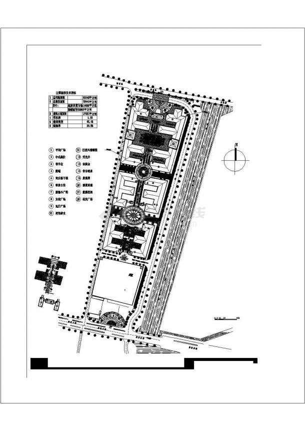平阳市某步行街建筑规划设计方案总平图-图一