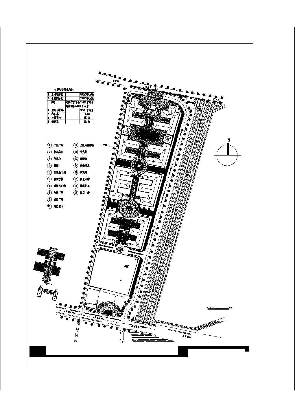 平阳市某步行街建筑规划设计方案总平图