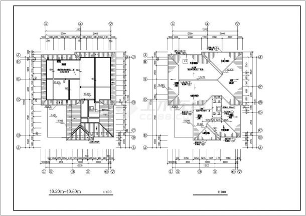 [江西]600㎡四层异形柱框架结构别墅结构施工图（600平含建筑图）-图二