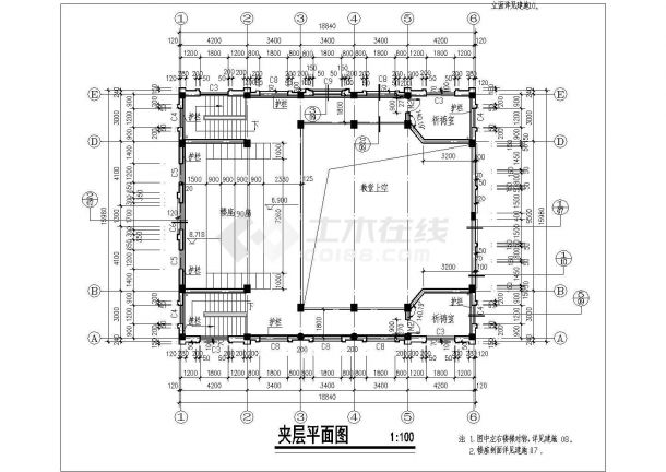 中国宗教建筑某教堂建筑设计施工图-图二