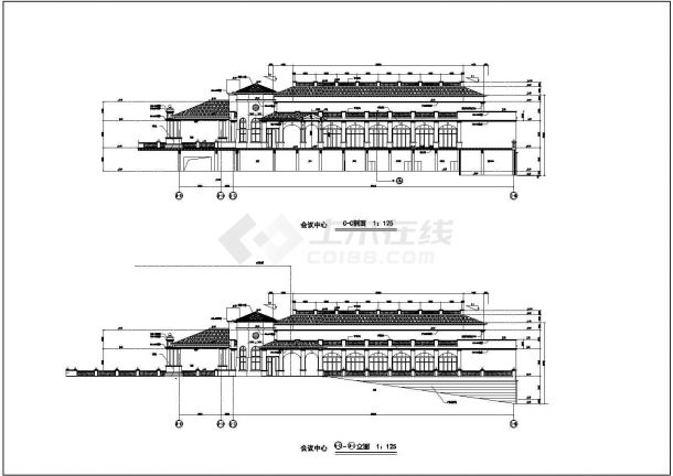 某地一层框架结构会所建筑设计施工图纸-图二