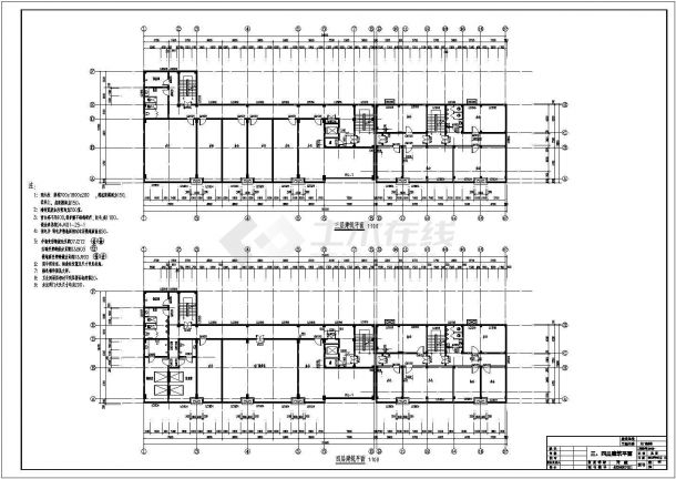 六层框架结构水厂综合楼结构设计施工图（含建筑图）-图一