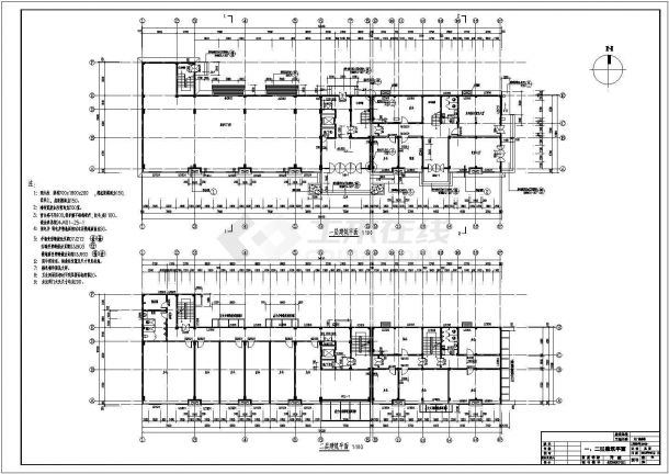 六层框架结构水厂综合楼结构设计施工图（含建筑图）-图二