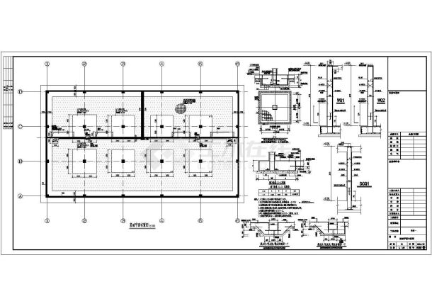 四层框架结构高技术产业化示范工程车间结构施工图-图一