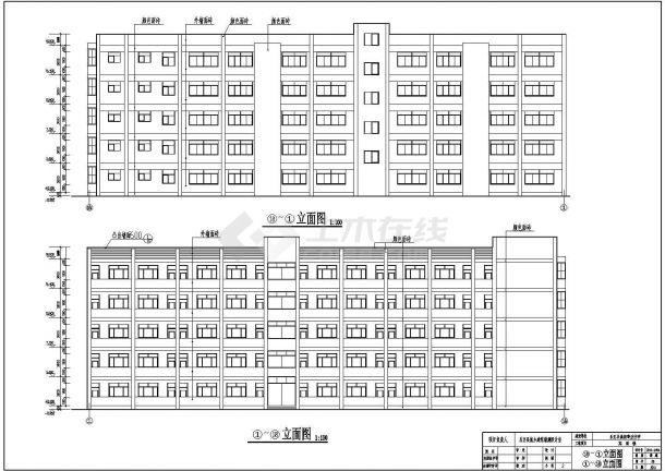 某职高五层框架结构实训楼建筑设计方案图-图一