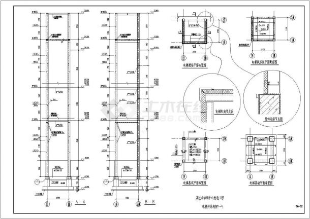 培训机构电梯框架设计CAD套图-图二