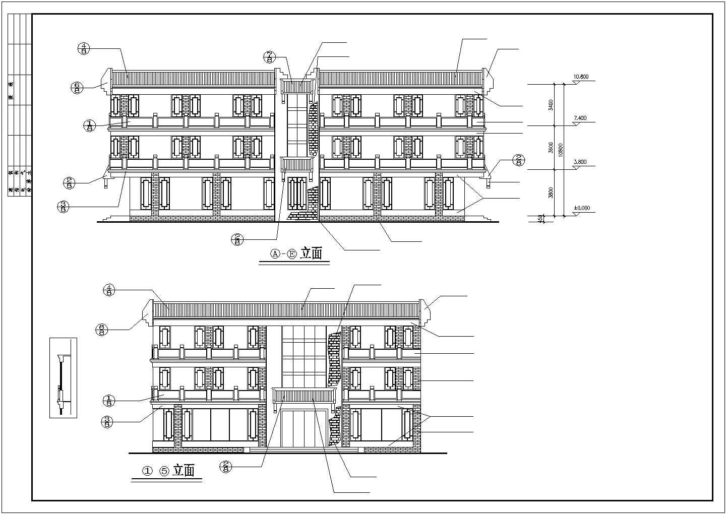 【西安】某地古建营业厅施工设计图