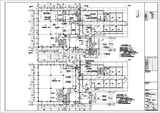 [上海]四层框架结构城建档案馆综合库房结构施工图（含建筑图）-图二