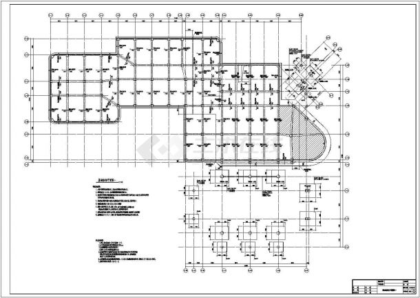 六层框架结构喜盈门小学结构施工图（含阶梯教室）-图一