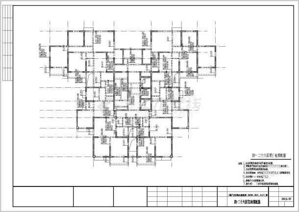 二十七层剪力墙结构廉租房住宅结构设计施工图-图二