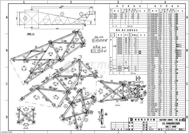 某地输电线路铁塔（SZT2双回路直线塔）施工图纸-图二