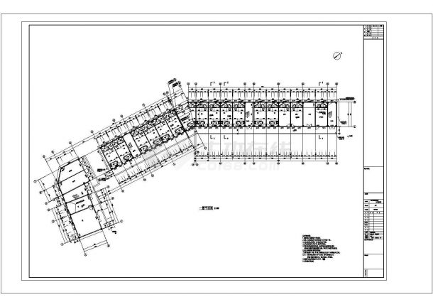 [温州]2953.31㎡三层2栋城中村改造项目临时职工宿舍结构施工图（含详细建筑图）-图二