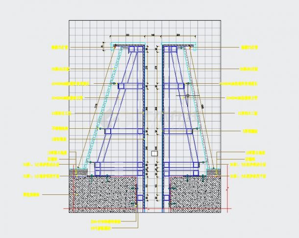 商场弧形GRG造型扶手栏杆节点-图二