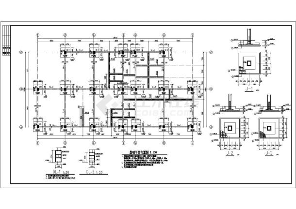 乌市三层框架结构幼儿园结构施工图-图一