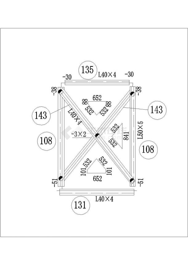 某电力塔结构设计图（共13张图，钢结构）-图二
