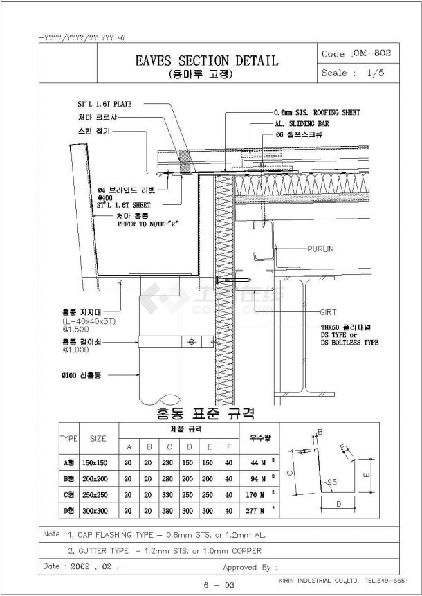 韩国某公司多层压型钢板围护结构图纸-图二