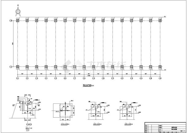 某厂房原煤堆棚网架CAD设计参考图-图一