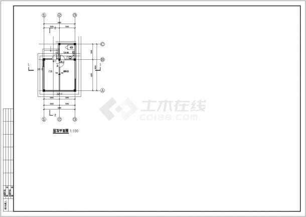 【杭州】某单层砖混门卫室结构设计施工图-图一