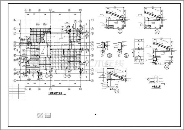 某地上三层框架住宅结构设计图（独立基础）-图二