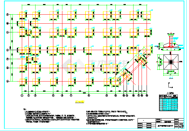 某两层框架结构小区菜场结构施工图（含设计说明）-图一