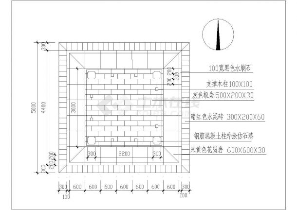 某草亭建筑结构设计施工图（独立基础）-图二