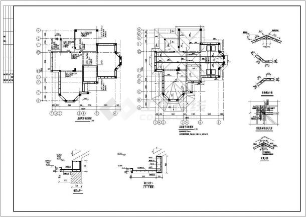 某两层砌体结构别墅结构设计施工图-图二