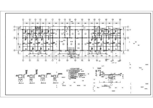 某七层砌体结构住宅结构设计施工图-图二