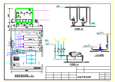 某污水源热泵项目机房全套设计图纸-图二