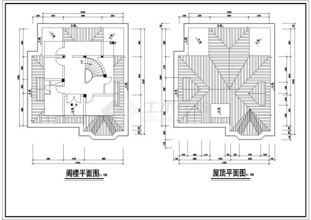 某欧式别墅别墅设计建筑图（二层含室外阳台建筑面积258平方米）-图一