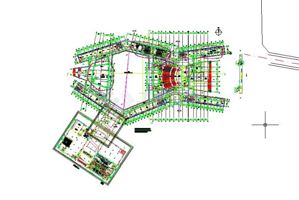 某中学CAD建筑施工总图及设计说明-图一